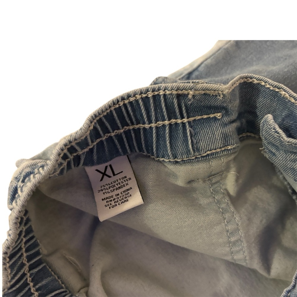 Almost Famous Two-Tone Light Blue Patchwork Cargo… - image 3